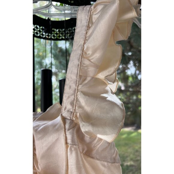 NEW Vintage Womens S Conture Twelve Satin Style Ruffle Tank top Ivory Party Chic - Picture 7 of 16